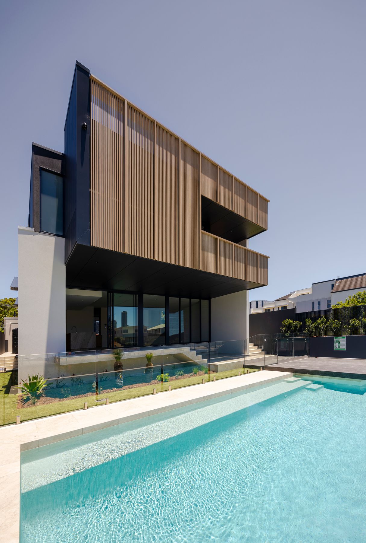 Rear elevation and pool