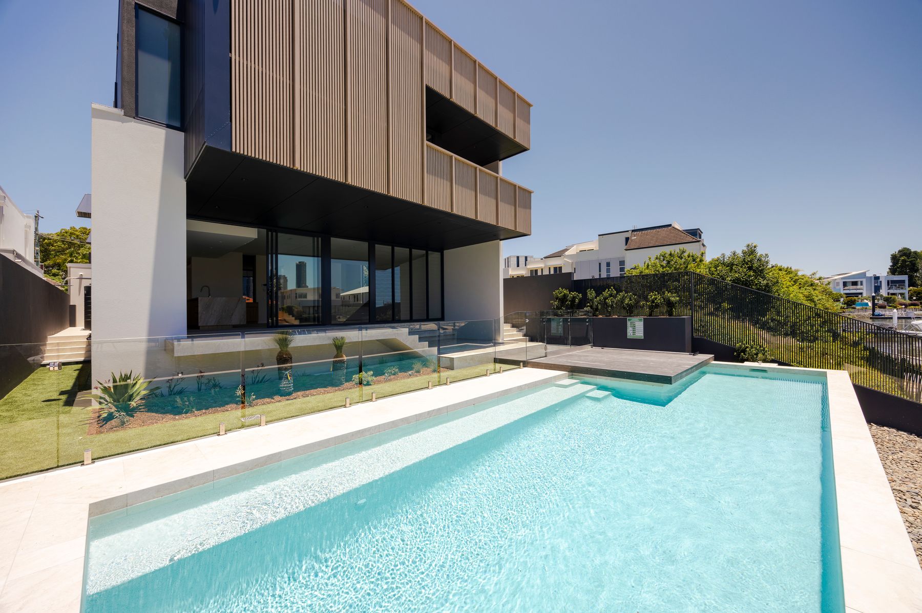 Pool looking back to the alfresco