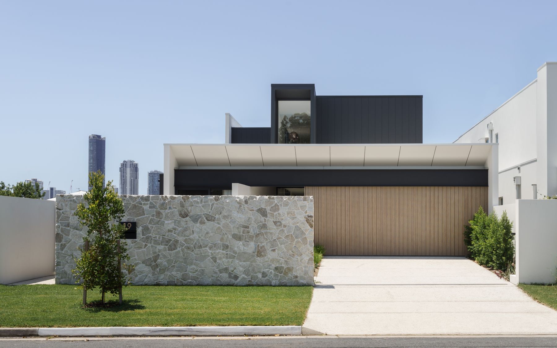 Open gate and driveway