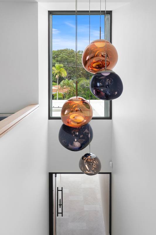Pendant lights at the front door